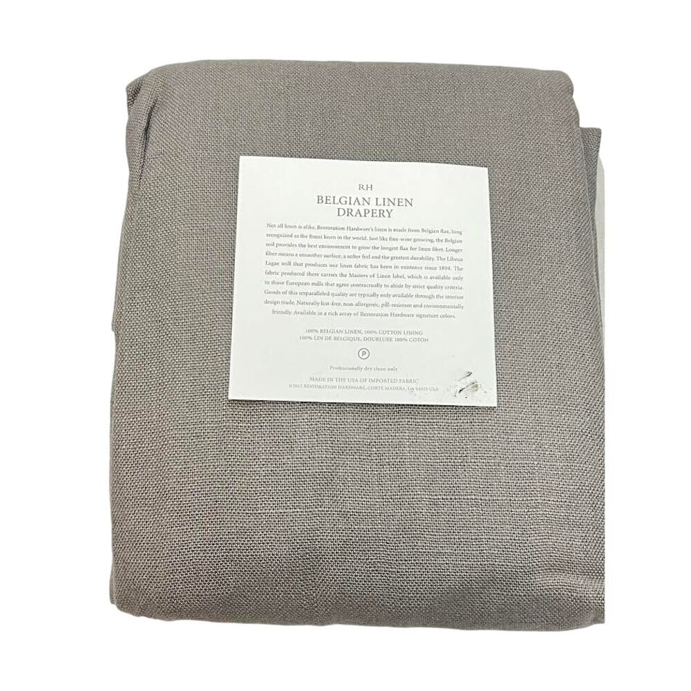 NEW! Restoration Hardware Textured Belgian Linen Drapery 50"W x 84"L